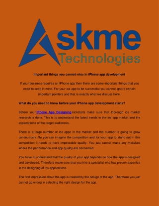 Important things you cannot miss in iPhone app development
