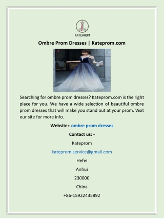 Ombre Prom Dresses | Kateprom.com