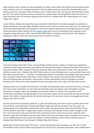 Lg, Philips, Samsung Lcd E-katalog Video Wall Terbaru Vendor Di Jakarta, Indones
