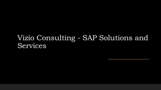 SAP Solutions and Services - Vizio Consulting