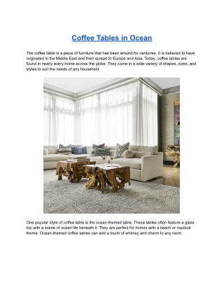 Coffee Tables in Ocean
