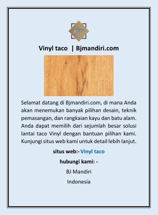 Vinyl taco  | Bjmandiri.com