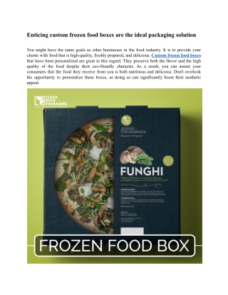 Custom Frozen Food Boxes