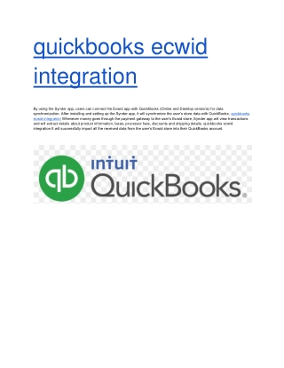 quickbooks ecwid integration