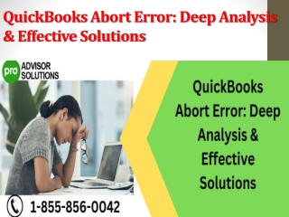 QuickBooks Abort Error Deep Analysis & Effective Solutions