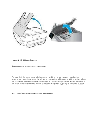 HP Office jet Pro 8610 Scan Quality Issues