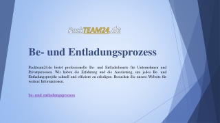 Be- und Entladungsprozess | Packteam24.de