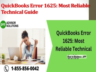 QuickBooks Error 1625 Most Reliable Technical Guide