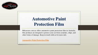 Automotive Paint Protection Film | Mdcarcare.com.au