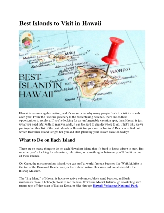 Best Islands to Visit in Hawaii