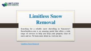 Limitless Snow Removal  Snowlimitless.com