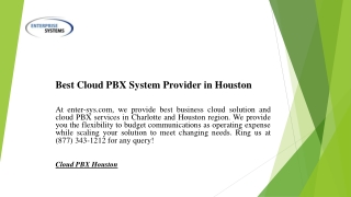 Best Cloud PBX System Provider in Houston