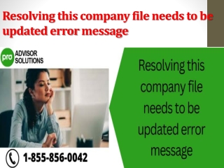 Resolving this company file needs to be updated error message