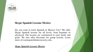 Skype Spanish Lessons Mexico  Learnspanishinmexicocity.com