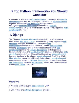 5 Top Python Frameworks You Should Consider