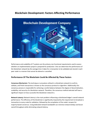 Blockchain Development_ Factors Affecting Performance