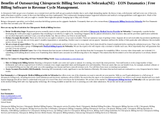 Chiropractic Billing Services in Nebraska