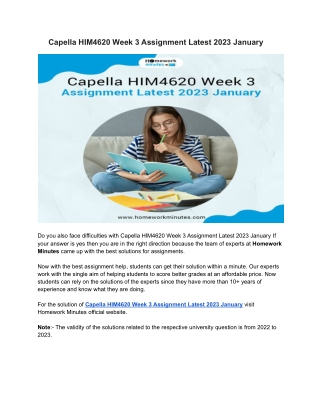 Capella HIM4620 Week 3 Assignment Latest 2023 January