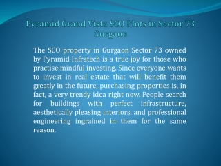 Pyramid Grand Vista SCO Plots in Sector 73 Gurgaon