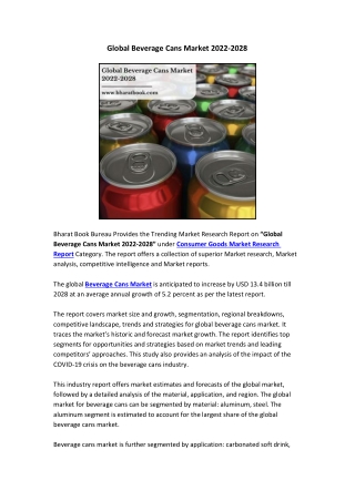 Global Beverage Cans Market 2022-2028