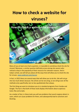 How to check a website for viruses?