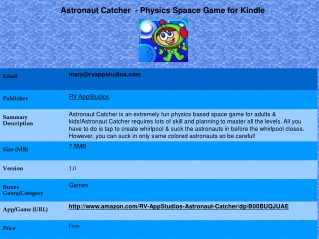 Astronaut Catcher - Physics Space Game for Kindle