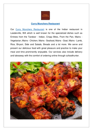 Up to 10% off - Curry Munchers Restaurant Leederville