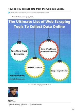 1How do you extract data from the web into Excel