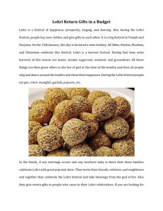 Lohri Return Gifts in a Budget