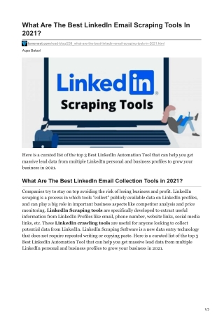 What Are The Best LinkedIn Email Scraping Tools In 2023