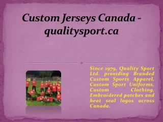 Custom Jerseys Canada - qualitysport.ca