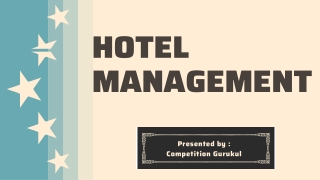 Competition Gurukul Provides the best Coaching for the Hotel Management Exam