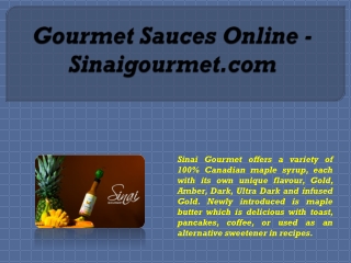 Gourmet Sauces Online - Sinaigourmet.com