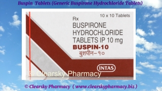 Buspin  Tablets (Generic Buspirone Hydrochloride Tablets)