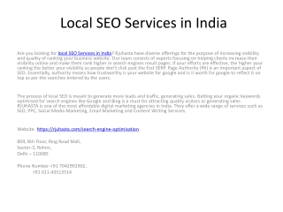 Local SEO Services in India