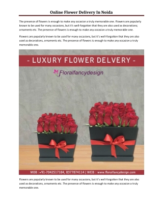 Online Flower Delivery In Noida