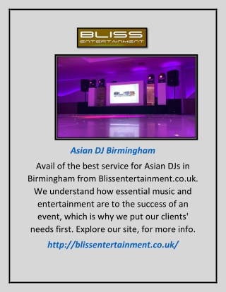 Asian Dj Birmingham | Blissentertainment.co.uk