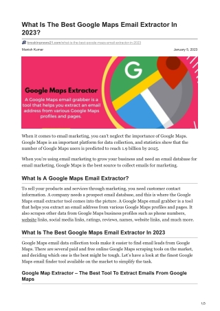 What Is The Best Google Maps Email Extractor In 2023