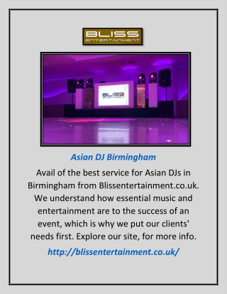 Asian Dj Birmingham | Blissentertainment.co.uk