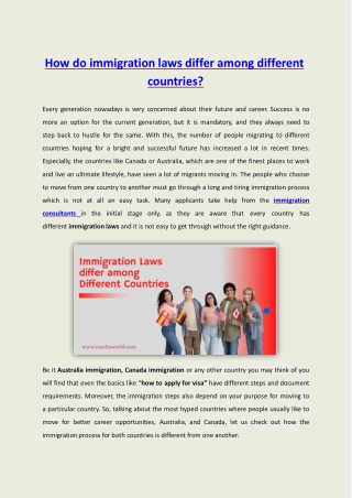 How do immigration laws differ among different countries?