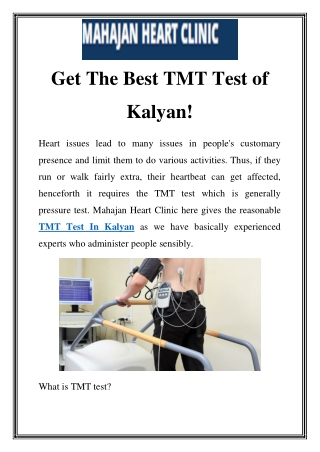 TMT Test In Kalyan Call-9870270751
