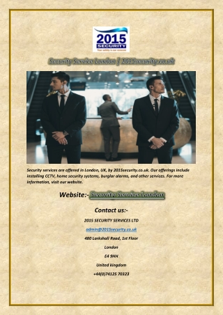 Security Service London | 2015security.co.uk