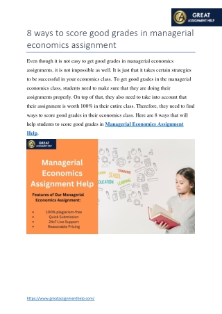 8 ways to score good grades in managerial economics assignment