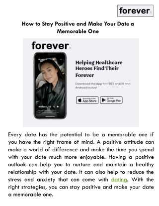 How to Stay Positive and Make Your Date a Memorable One