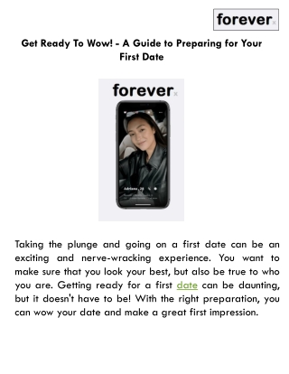 Get Ready To Wow! - A Guide to Preparing for Your First Date