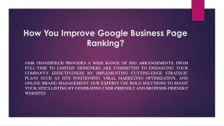 How You Improve Google Business Page Ranking