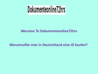 Warumsollte man in Deutschland eine ID kaufen?