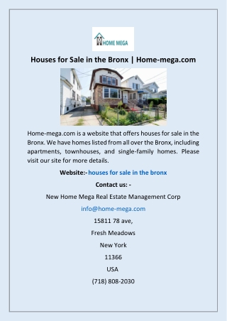 Houses for Sale in the Bronx | Home-mega.com