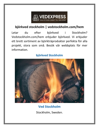 björkved stockholm | vedstockholm.com/hem