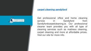 Carpet Cleaning Sandyford Sandyfordcarpetcleaning.ie